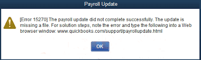 QuickBooks Error 15270 Screenshot